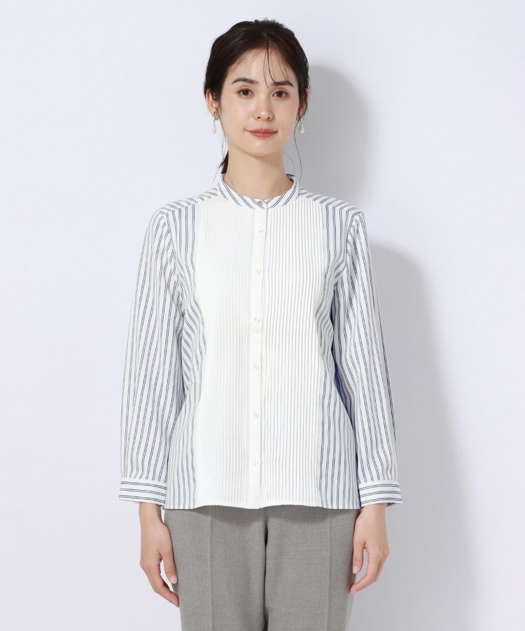 アンカーウーマン(ANCHOR WOMAN)の【洗える】ピンタックバイカラーブラウス25