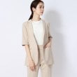 アンカーウーマン(ANCHOR WOMAN)の【洗える／通勤】コンパクトツイル 5分袖ジャケット ベージュ(052)
