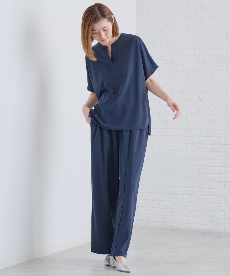 ANCHOR WOMAN カラーレス セットアップ ストレッチ ネイビー S