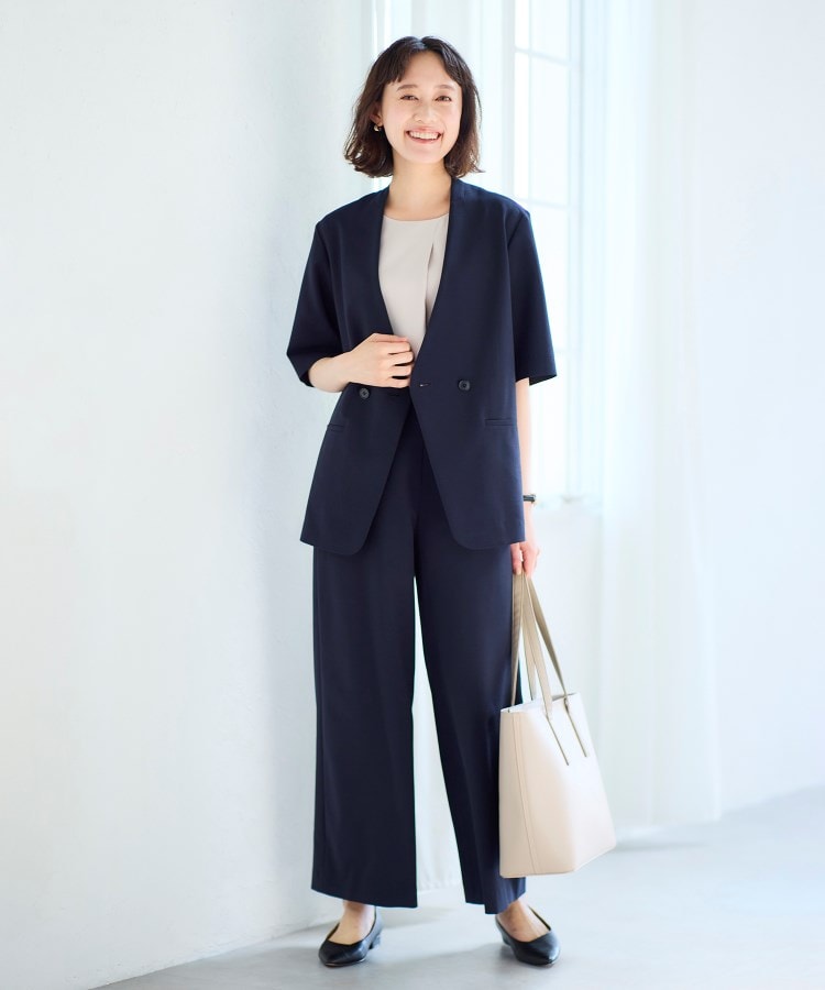 アンカーウーマン(ANCHOR WOMAN)の【洗濯ネット付／3点セット／通勤】ジャケット・ワイドパンツ・洗濯ネットセット22