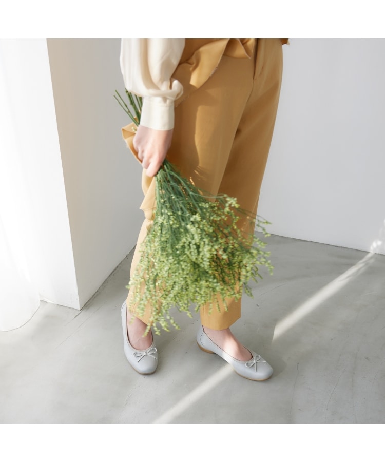 8サイズ展開 母趾にやさしいリボンバレエパンプス〈消臭繊維MOFF 8サイズ展開 母趾にやさしいリボンバレエパンプス〈消臭繊維MOFF