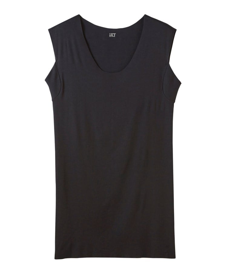 [グンゼ] スリーブレス Ｖネック インナーシャツ 黒 L 袖なし タンクトップ