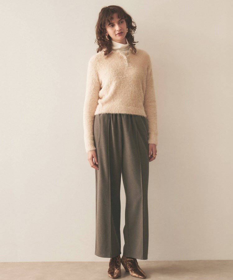 クロエンス(cloenc)の【ストレッチ／ラクちん】ジャージピンタックワイドパンツ7