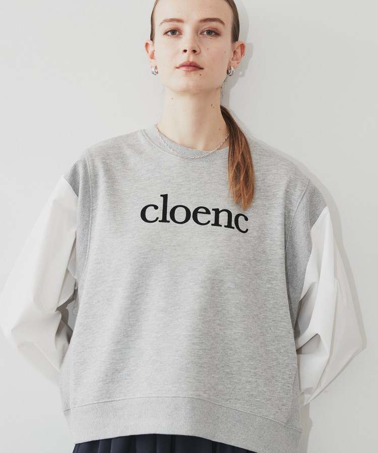 クロエンス(cloenc)のロゴ入り異素材切り替えプルオーバー11