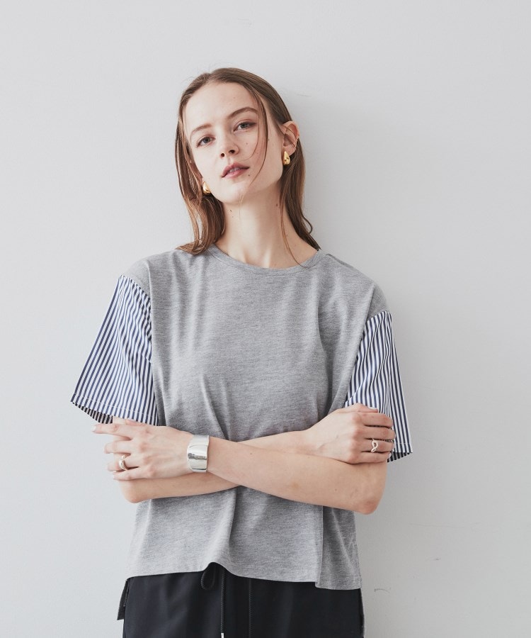 春セール/手洗い可】袖切り替えTシャツ(カットソー) | cloenc 春セール/手洗い可】袖切り替えTシャツ(カットソー) | cloenc