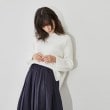 クロエンス(cloenc)の【春セール／春ニット／手洗い可】コットンブレンドボーダー柄ニット オフホワイト(003)