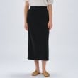 クロエンス(cloenc)の【接触冷感／セットアップ／マシンウォッシュ】レーヨンツイルIラインスカート ブラック(019)