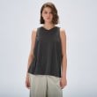 クロエンス(cloenc)の【接触冷感／セットアップ／マシンウォッシュ】レーヨンツイルノースリブラウス チャコールグレー(014)
