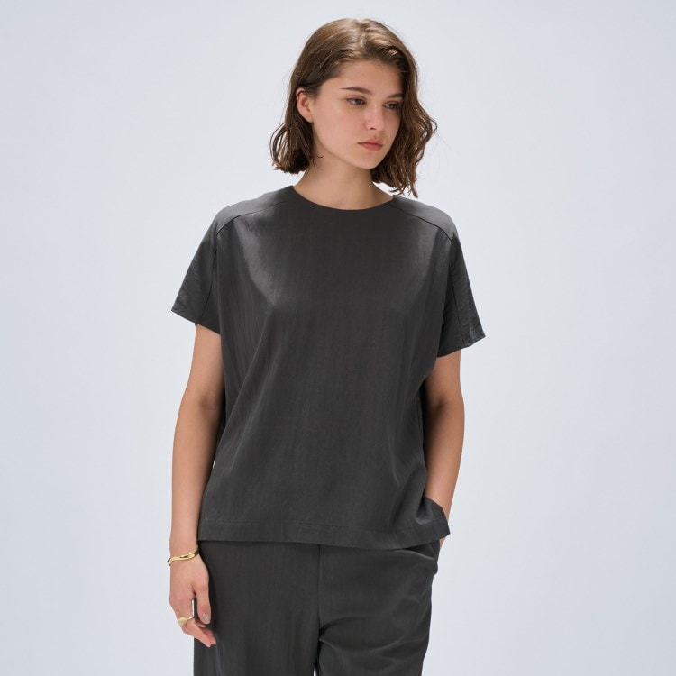 クロエンス(cloenc)の【接触冷感／セットアップ／マシンウォッシュ】レーヨンツイルブラウス シャツ・ブラウス