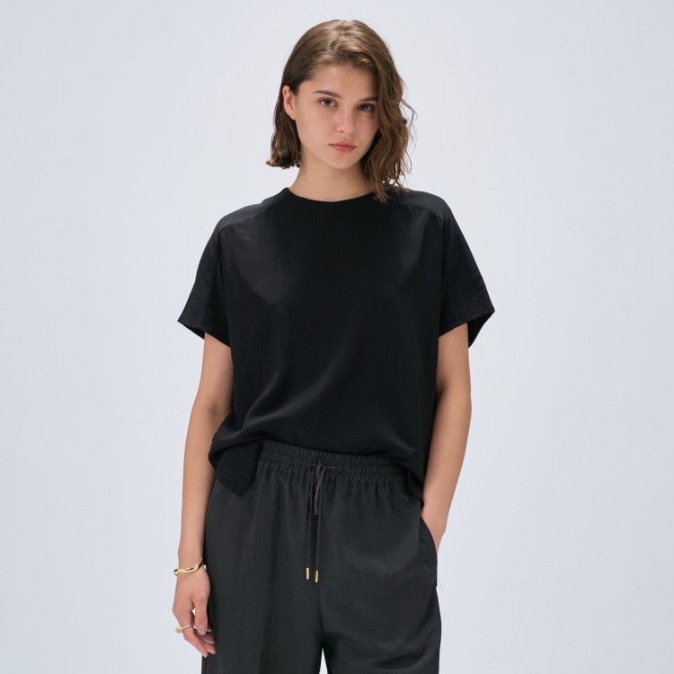 クロエンス(cloenc)の【接触冷感／セットアップ／マシンウォッシュ】レーヨンツイルブラウス シャツ・ブラウス
