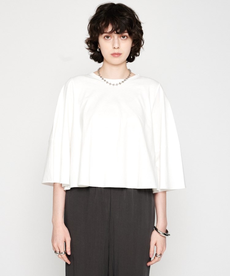 クロエンス(cloenc)の【UVカット／接触冷感／マシンウォッシュ】フレアTシャツ ホワイト(001)
