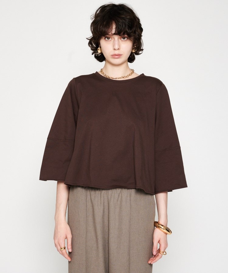 クロエンス(cloenc)の【UVカット／接触冷感／マシンウォッシュ】フレアTシャツ ブラウン(044)