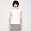 クロエンス(cloenc)の【UVカット／接触冷感／マシンウォッシュ】ノースリーブフォルムTシャツ ホワイト(001)