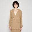 クロエンス(cloenc)の【セットアップ／マシンウォッシュ】ノーカラージャケット グレージュ(050)