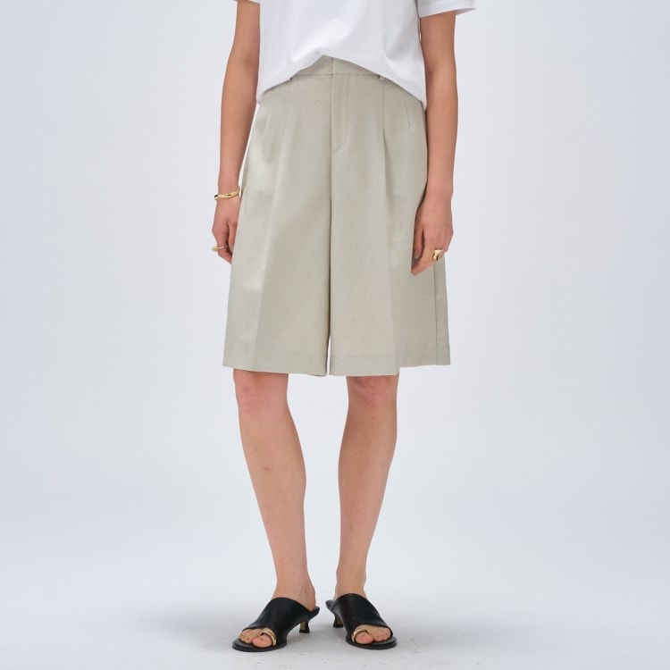 クロエンス(cloenc)の【セットアップ／手洗い可】リネンブレンドハーフパンツ 6～9分丈パンツ