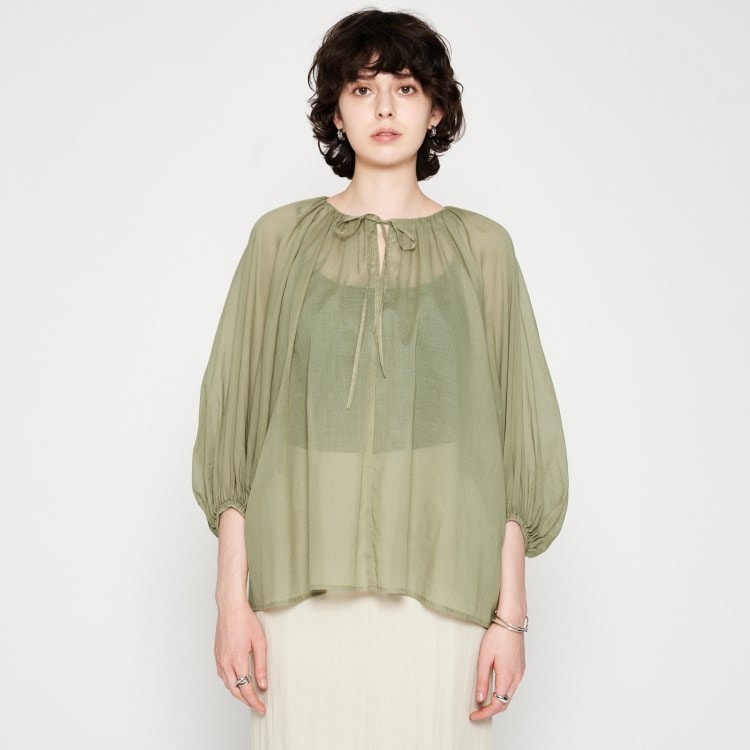 クロエンス(cloenc)の【手洗い可】コットンシフォンシアーブラウス シャツ・ブラウス