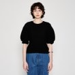 クロエンス(cloenc)の【マシンウォッシュ】ジャガードギャザープルオーバー ブラック(019)