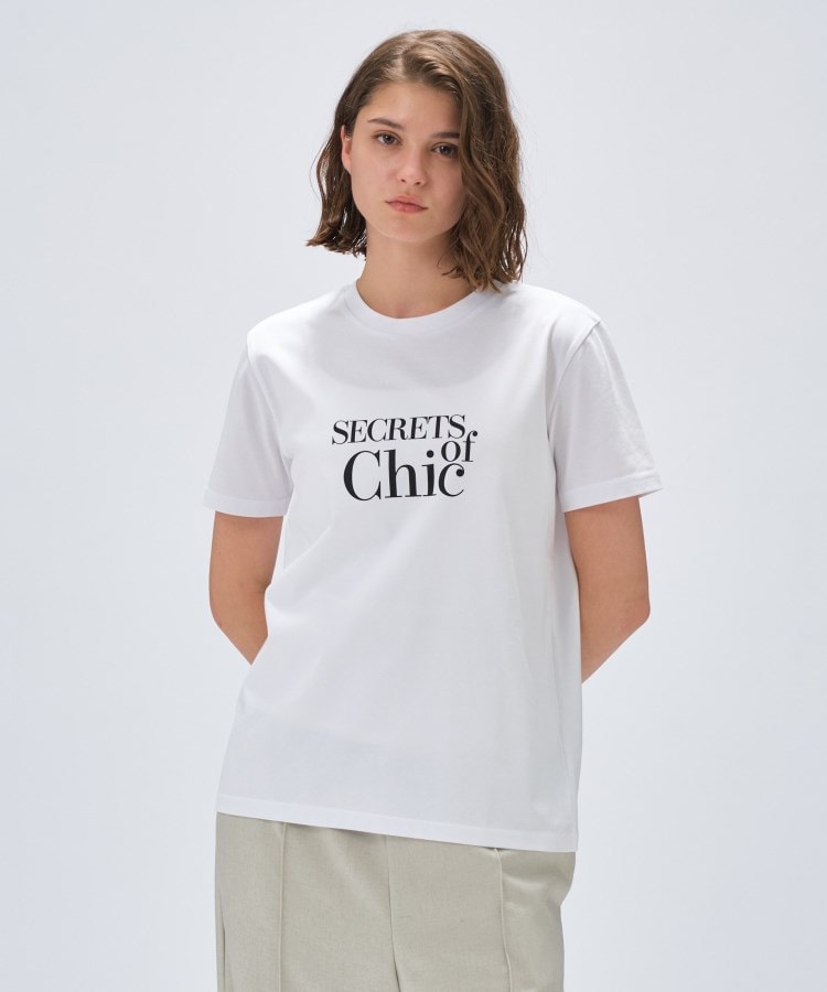 クロエンス(cloenc)の【手洗い可】ロゴプリントTシャツ ホワイト(301)