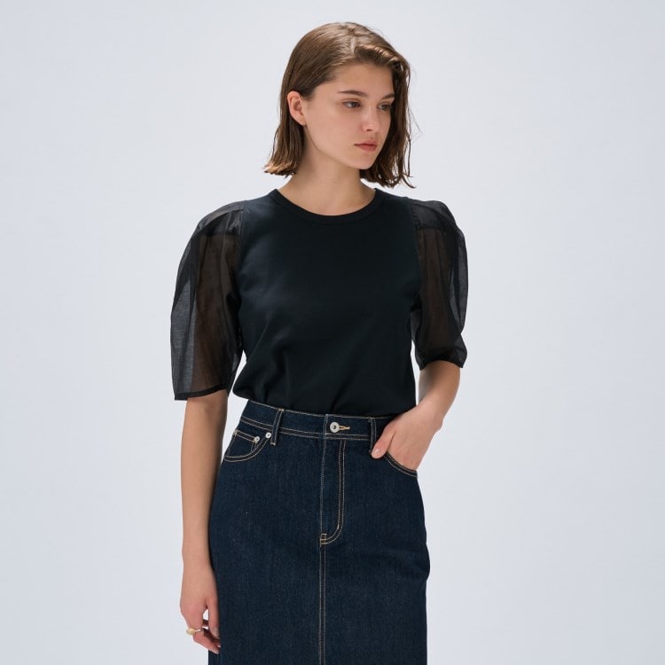 クロエンス(cloenc)の【マシンウォッシュ】シアースリーブTシャツ カットソー