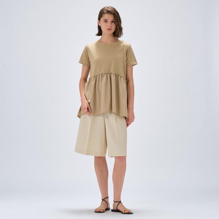 クロエンス(cloenc)の【マシンウォッシュ】ドッキングチュニックTシャツ カットソー