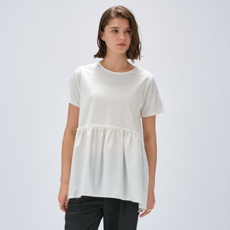 クロエンス(cloenc)の【マシンウォッシュ】ドッキングチュニックTシャツ カットソー