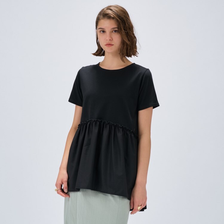 クロエンス(cloenc)の【マシンウォッシュ】ドッキングチュニックTシャツ カットソー