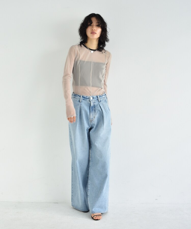 コードエー(CODE A)のCODE A ｜ back open tulle tops3