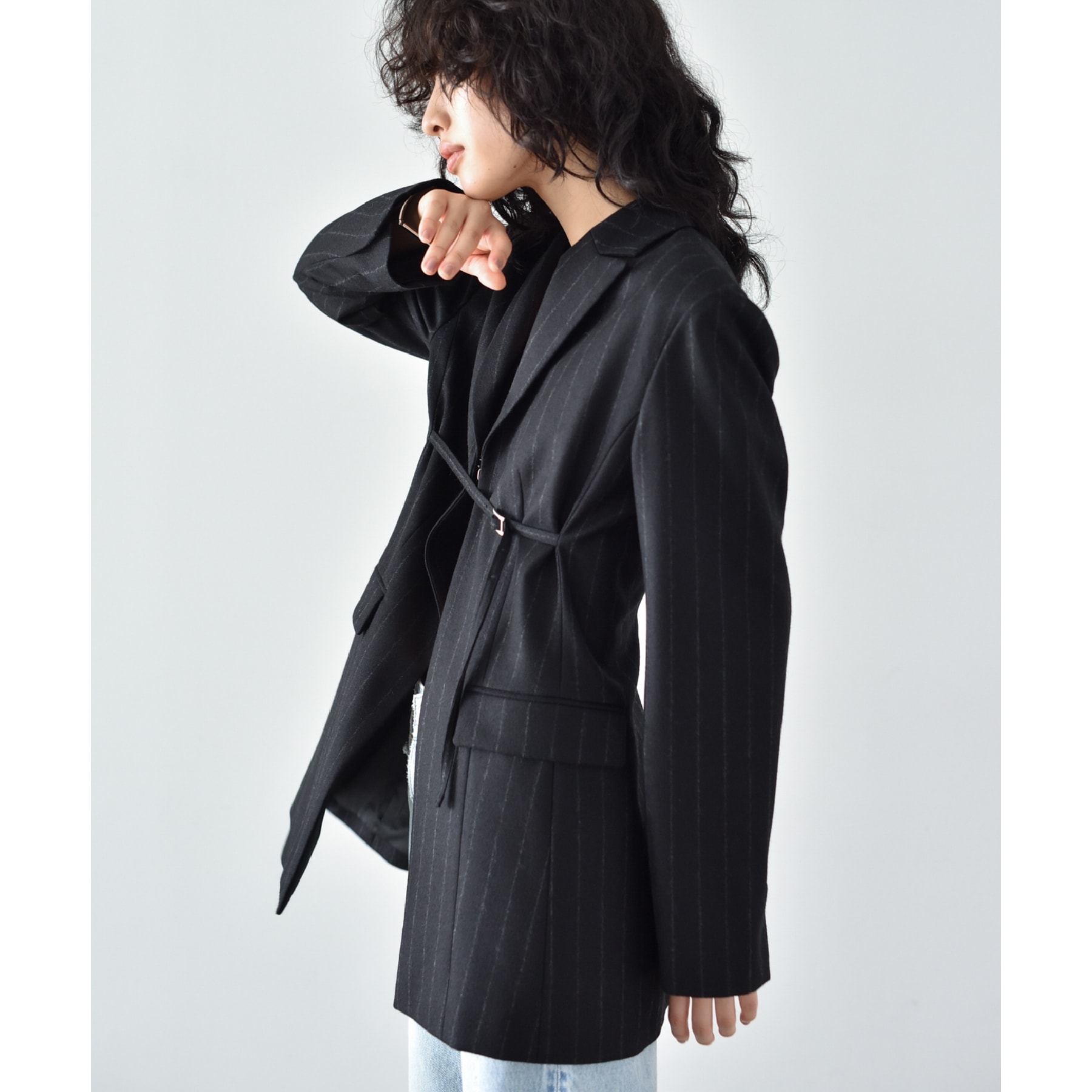 コードエー(CODE A)のCODE A ｜ belted oversized jacket8