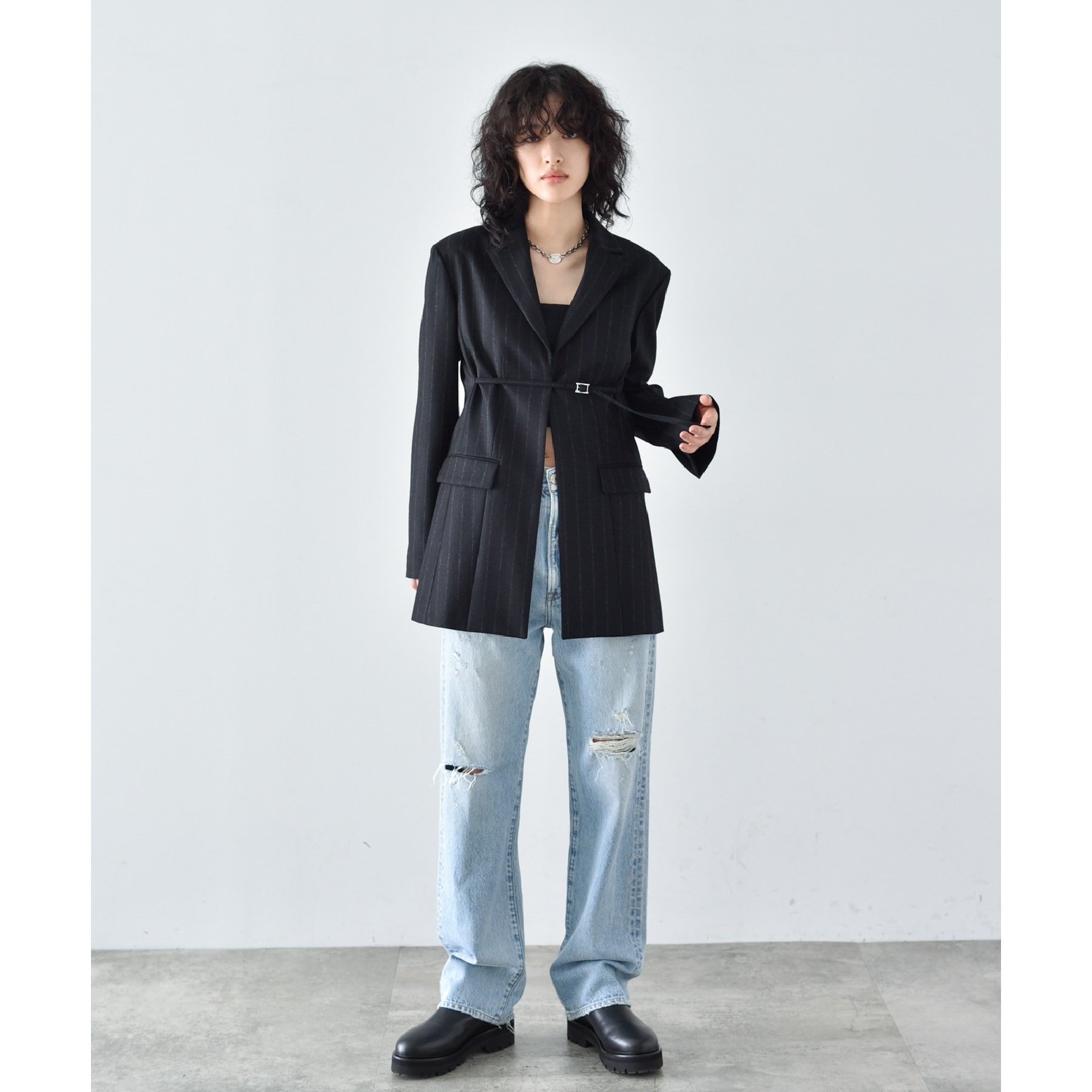 コードエー(CODE A)のCODE A ｜ belted oversized jacket11