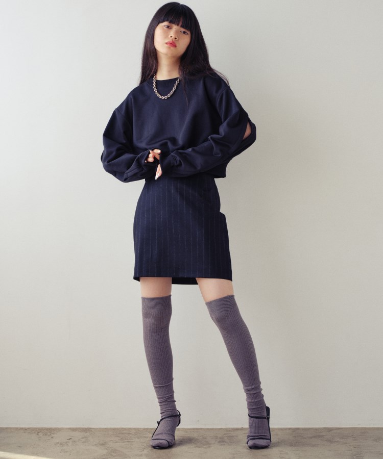 コードエー(CODE A)のCODE A ｜ wool stripe mini skirt2