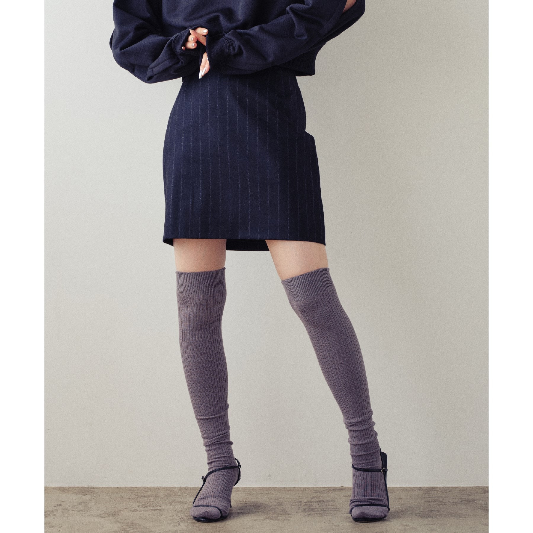 コードエー(CODE A)のCODE A ｜ wool stripe mini skirt1