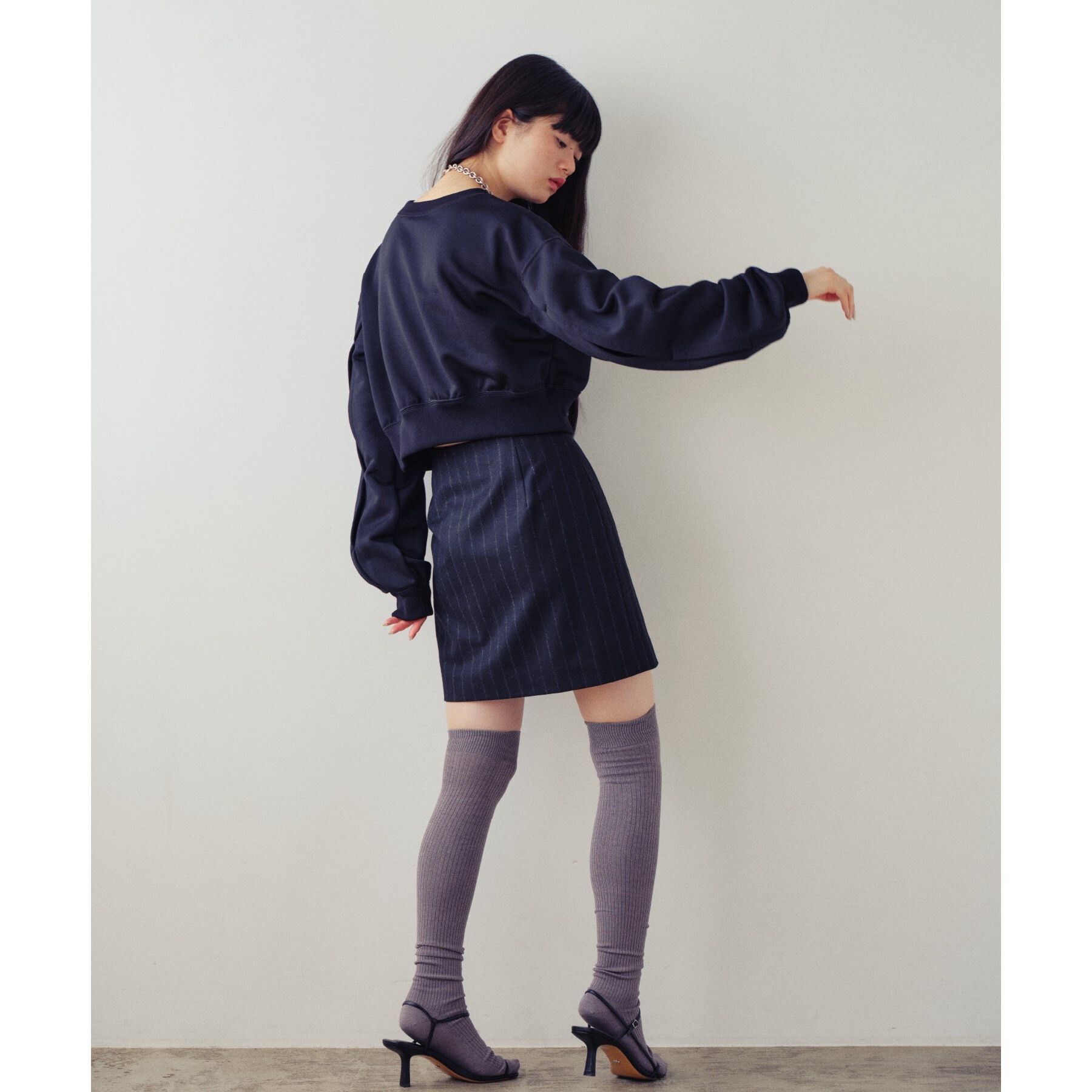 コードエー(CODE A)のCODE A ｜ wool stripe mini skirt3