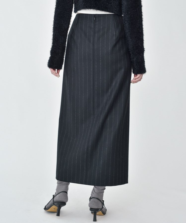 コードエー(CODE A)のCODE A ｜ wool stripe slit long skirt2