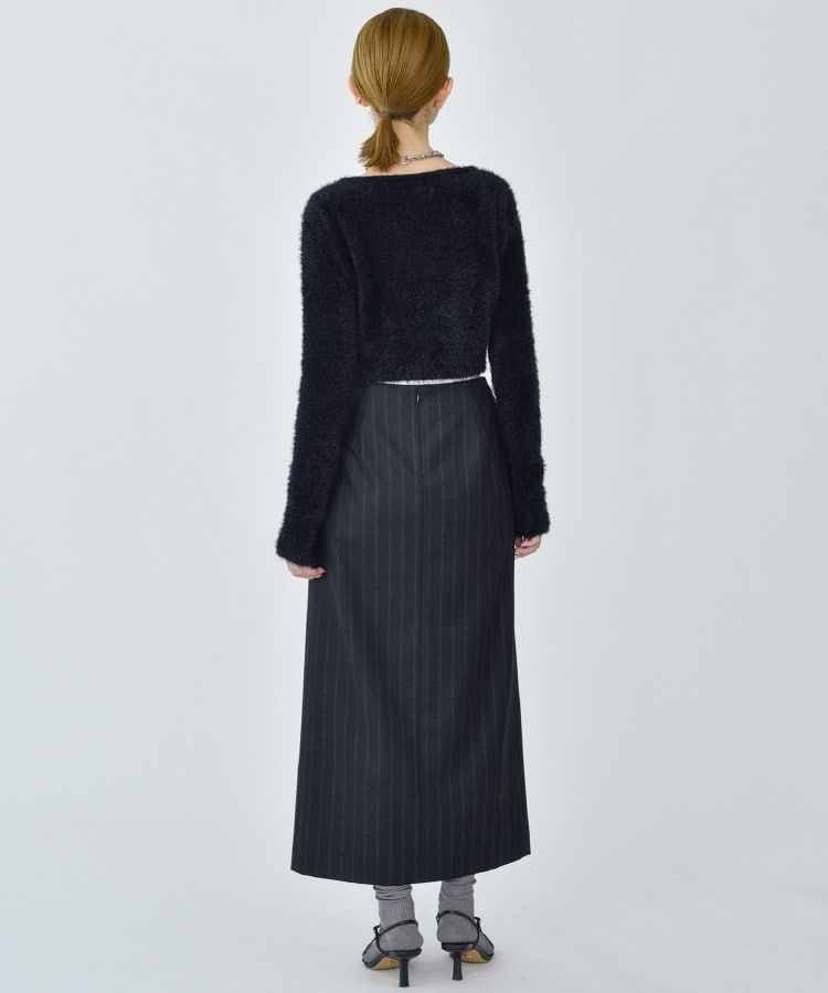 コードエー(CODE A)のCODE A ｜ wool stripe slit long skirt4