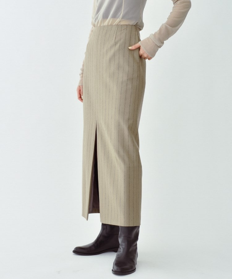 コードエー(CODE A)のCODE A ｜ wool stripe slit long skirt10