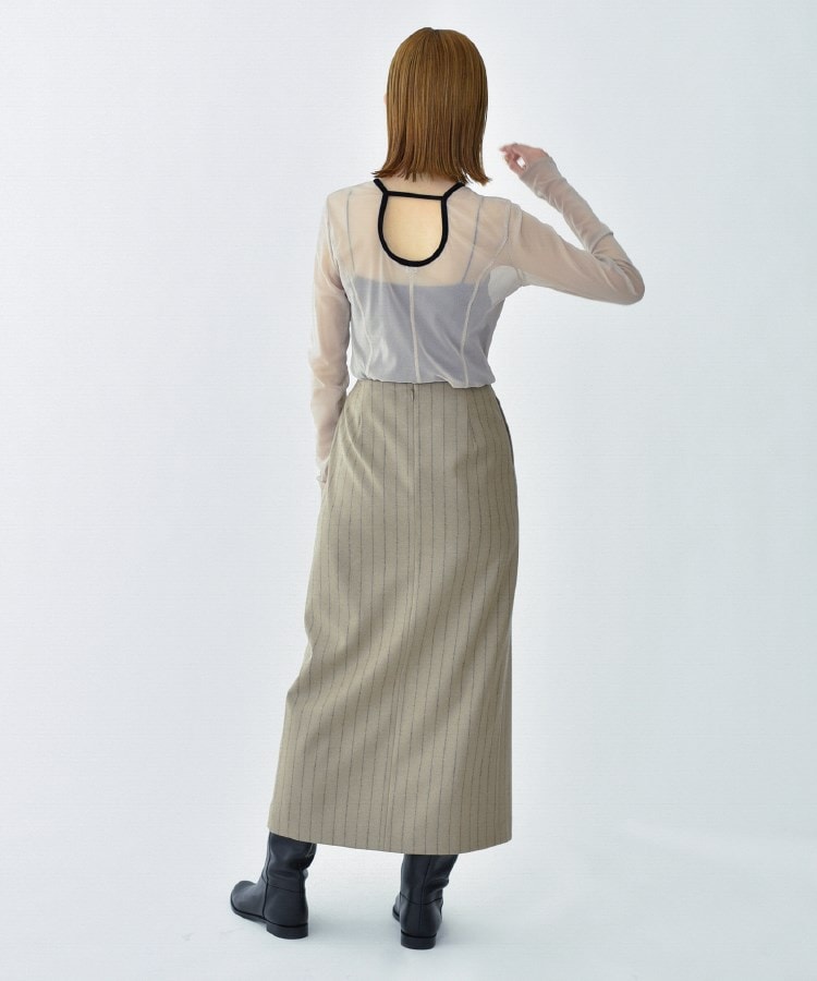 コードエー(CODE A)のCODE A ｜ wool stripe slit long skirt12