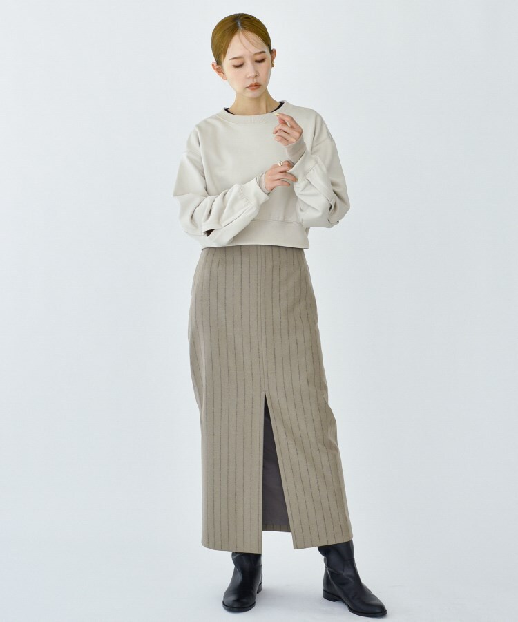 コードエー(CODE A)のCODE A ｜ wool stripe slit long skirt15