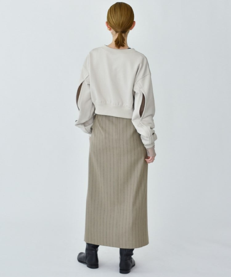 コードエー(CODE A)のCODE A ｜ wool stripe slit long skirt14