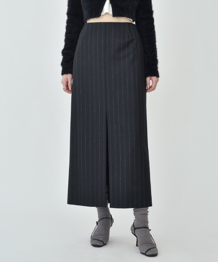 CODE A(ɥ) CODE A  wool stripe slit long skirt
