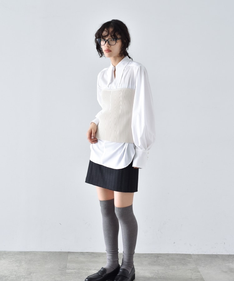 コードエー(CODE A)のCODE A ｜ long point collar oversized shirt10