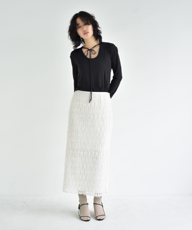 コードエー(CODE A)のCODE A ｜ feather long skirt3