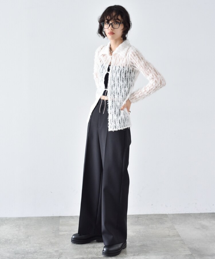 コードエー(CODE A)のCODE A ｜ front ribbon feather blouse7