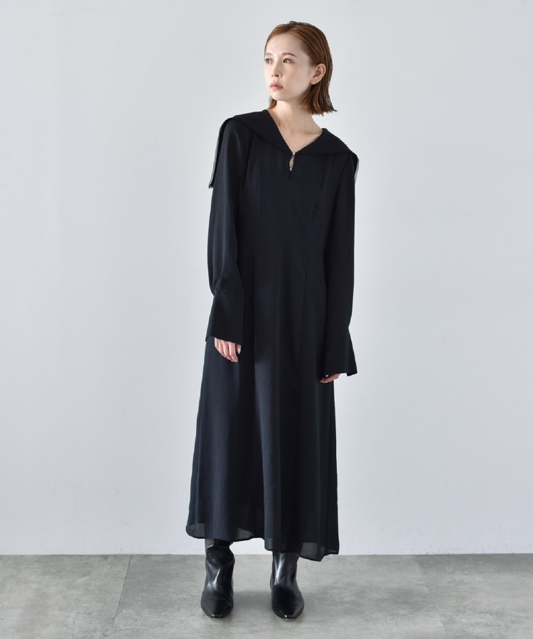 コードエー(CODE A)のCODE A ｜ sailor collar dress ブラック(019)