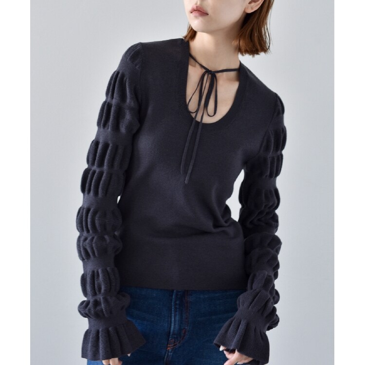 コードエー(CODE A)のCODE A ｜ gathered sleeves knit ニット/セーター