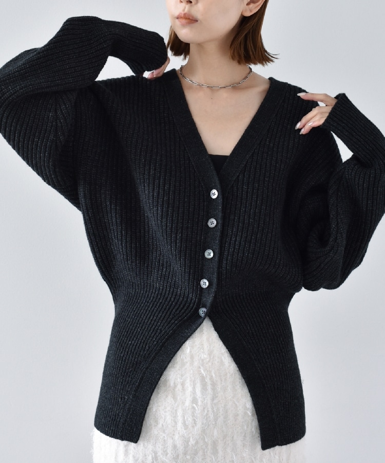 コードエー(CODE A)のCODE A ｜ design volume cardigan チャコールグレー(013)