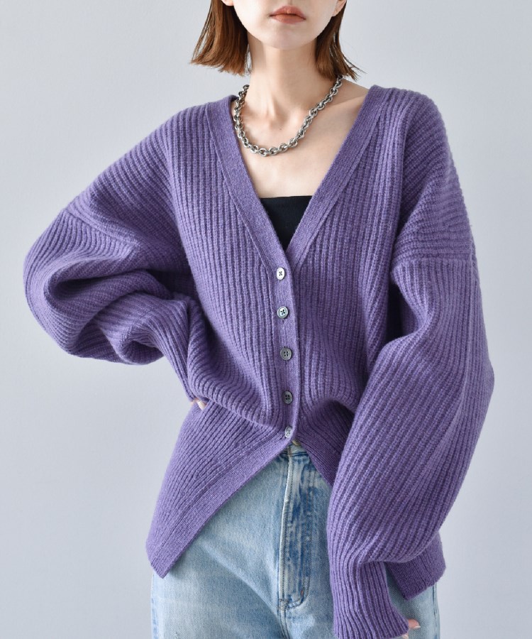 コードエー(CODE A)のCODE A ｜ design volume cardigan ラベンダー(080)