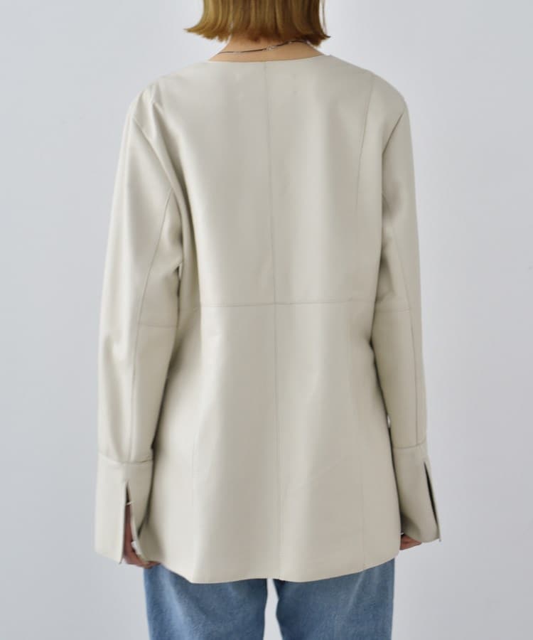 コードエー(CODE A)のfront ribbon leather jacket16