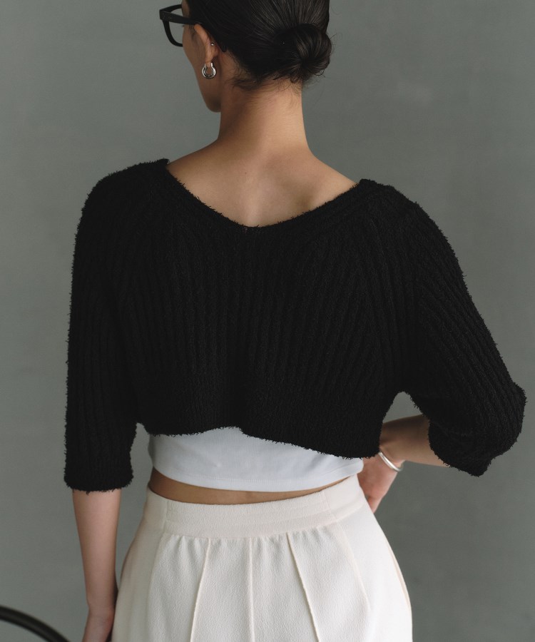 コードエー(CODE A)のcarl yarn 2way short cardigan3