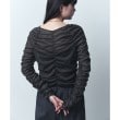 コードエー(CODE A)のsheer gathered jersey top グレー(012)