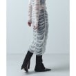 コードエー(CODE A)のsheer gathered jersey skirt オフホワイト(003)